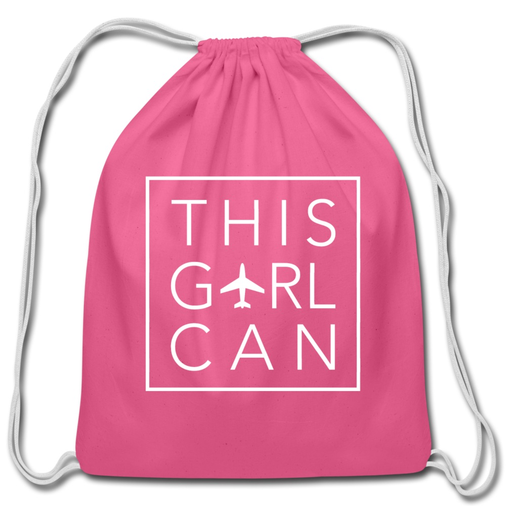 PINKTOBER This Girl Can Cotton Drawstring Bag