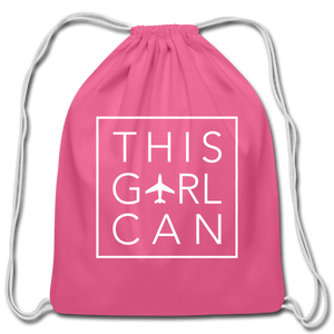 PINKTOBER This Girl Can Cotton Drawstring Bag